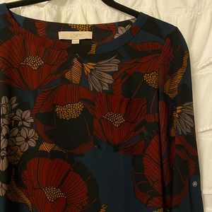 Long-sleeved floral blouse